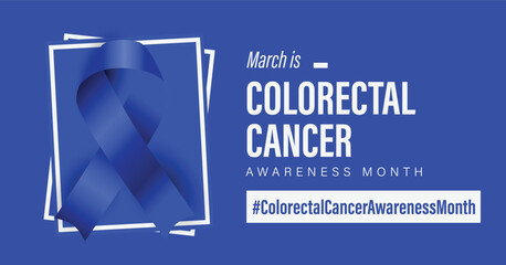 Colorectal cancer awareness month banner. Observed in March annually advocacy poster. - obrazy, fototapety, plakaty