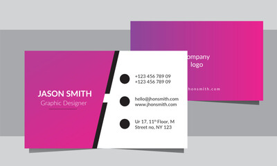 gradient color creative simple horizontal  business card template design for personal visiting card with company logo 