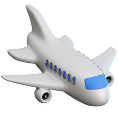 Plane travel 3D Illustration