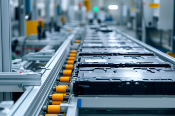 Production assembly line of electric vehicle battery cells 
