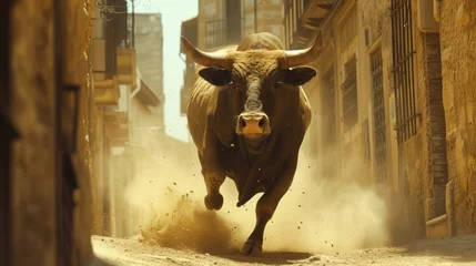 Selbstklebende Fototapeten The Matador: Confronting the Bull's Fierce Charge © Murda