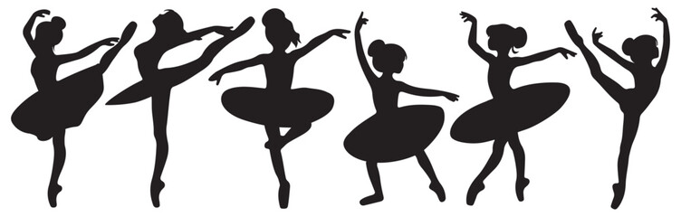 ballerina silhouette set vector illustration © Riana Cableme