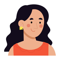 Vector Illustration of female character. Beautiful woman concept illustration