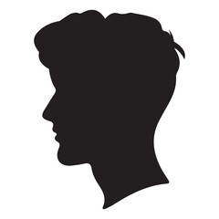 Fototapeta na wymiar handsome man side face silhouette vector illustration