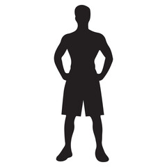 fitness man silhouette vector illustration