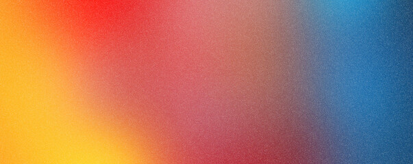 Red orange yellow burnt terracotta coral blue abstract background. Color gradient. Empty space. Design. Template.