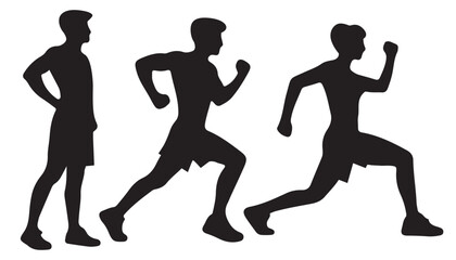 sport man activity silhouette set vector illustration