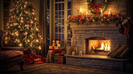 fireplace cozy holiday