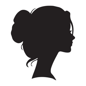 beautiful side face women silhouette vector