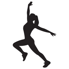 Fototapeta na wymiar women jump silhouette vector illustration