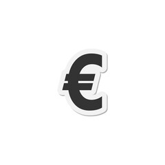  Euro sticker icon isolated on transparent background
