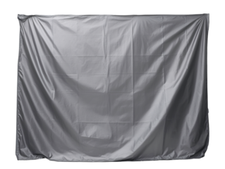 a grey tarp covering a wall