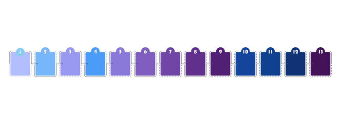 Infographic process design 13 options or steps.