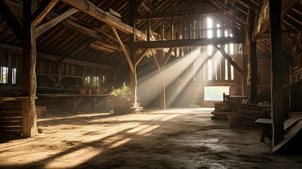 wooden barn interior