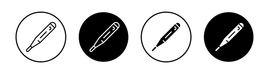 Digital Thermometer Vector Line Icon illustration. - obrazy, fototapety, plakaty