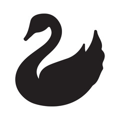 black swan silhouette vector illustration