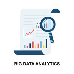 An amazing big data analysis concept icon in flat style, editable vector