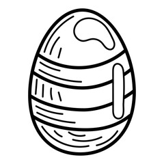 Coloring page Easter egg sketch. Holiday symbol. Hand drawn vector illustration.