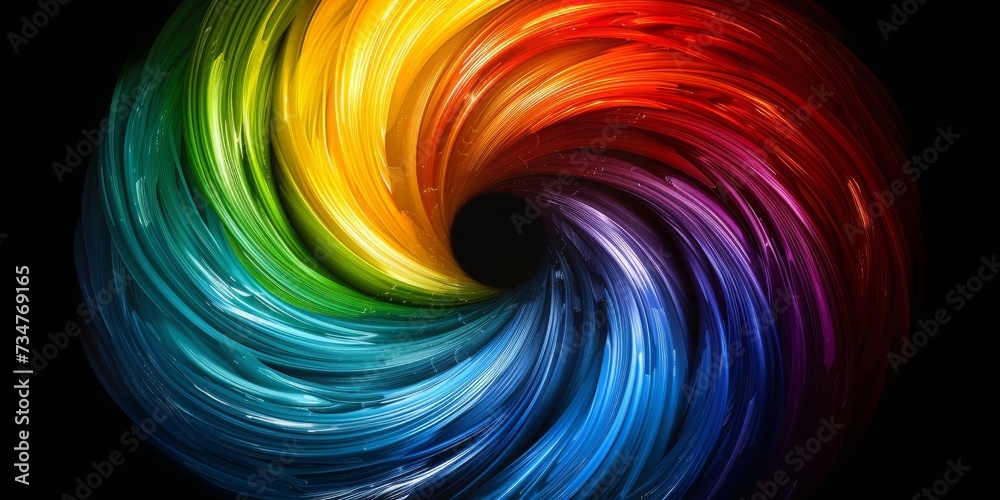 Poster A Vibrant Swirl of Neon Colors and Sparkling Stars Creating a Dynamic Abstract Cosmic Dance, Generative AI