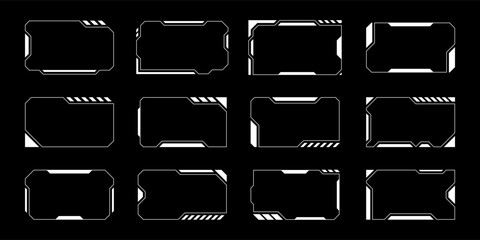 Sci-fi futuristic hud dashboard display virtual reality technology screen. User Interface set. Statistics, Data information infographic. Vector graphic © THETO STUDIO