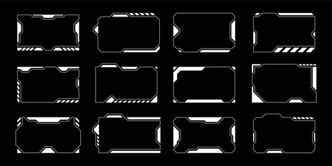 Sci-fi futuristic hud dashboard display virtual reality technology screen. User Interface set. Statistics, Data information infographic. Vector graphic © THETO STUDIO