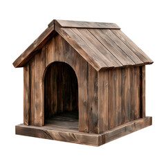 Wooden dog house. Isolated on transparent background.