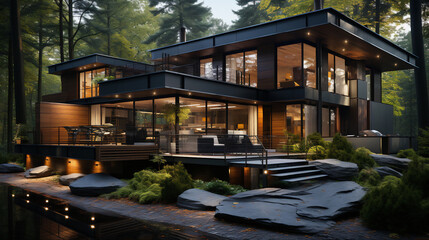 Fototapeta premium Eco House in the Forest