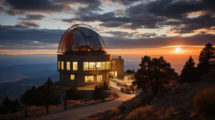 Fototapeta na wymiar Observatory at Sunset