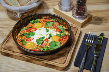 omelette and salad