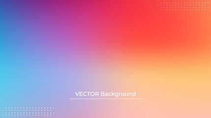 Smooth and blurry colorful gradient mesh background. Modern bright rainbow colors. Easy editable soft colored vector banner template. Premium quality