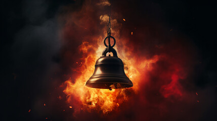 Fire alarm big bell - obrazy, fototapety, plakaty