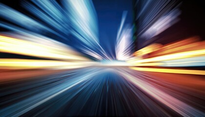 Abstract image of speed motion on the road in dark