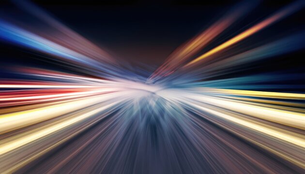 Abstract image of speed motion on the road in dark