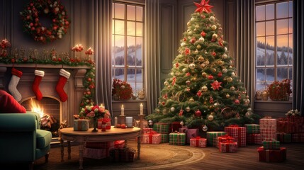 Fototapeta na wymiar festive christmas holiday composition