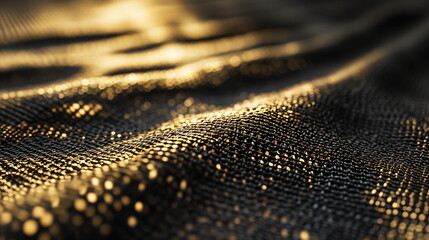 A close-up of the texture of the fabric. Macro shot of fabric structure. Bokeh. Generative AI