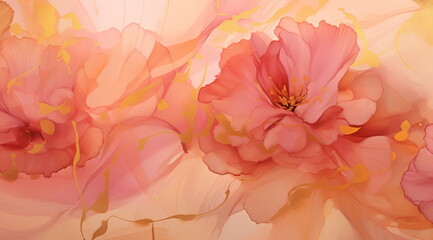 Pastel pink rose flower illustration with a watercolor feel. abstract. Close-up. Spring concept. Generative AI