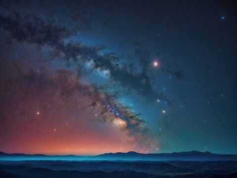 Starry way galaxy at night