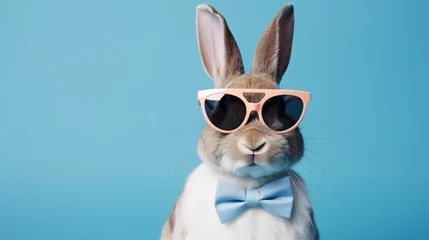 Zelfklevend Fotobehang Funny easter concept. Eater bunny © Cedar