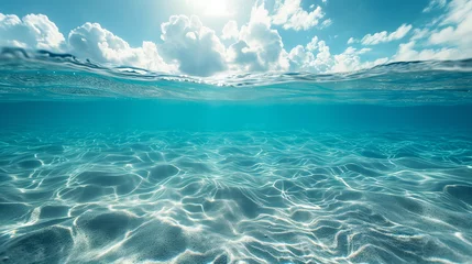Foto op Plexiglas The sea seen from below and above the water - Generative AI © seogi
