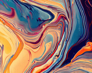 Closeup abstract color mixing of acrylic for use as background