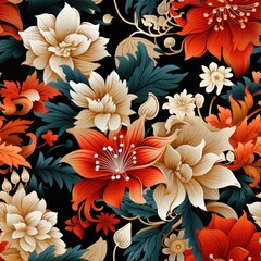 Mystical Indonesian Batik Seamless Pattern