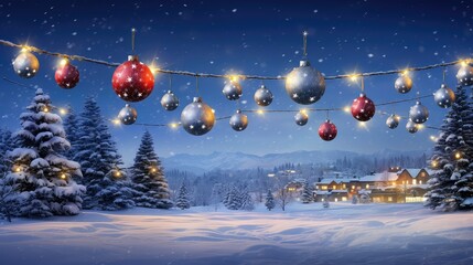 Fototapeta na wymiar ornaments holiday balls and winter