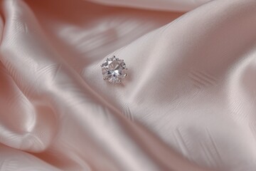 diamond nose stud on dusty rose silk, caught in soft light