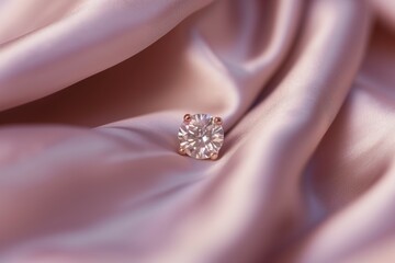 diamond nose stud on dusty rose silk, caught in soft light
