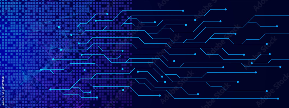 Aufkleber circuit board texture with wave flow. digital data and electronic engineering. network connection an
