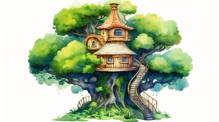 illustration of a tree house