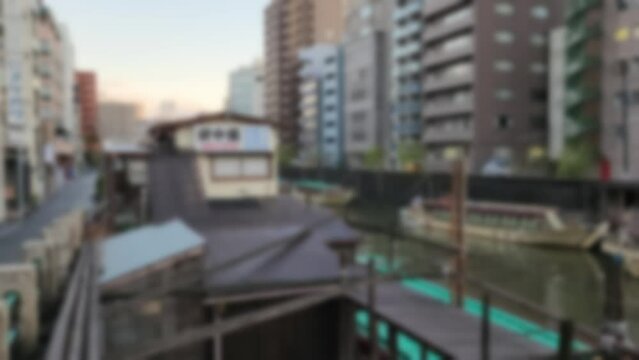 東京都市風景　神田川　屋台船