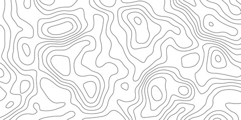 Abstract design with Seamless pattern with lines Topographic map. geographic mountain relief. Retro topographic map. geographic contour map paper texture. terrain path isolated on a white background. - obrazy, fototapety, plakaty