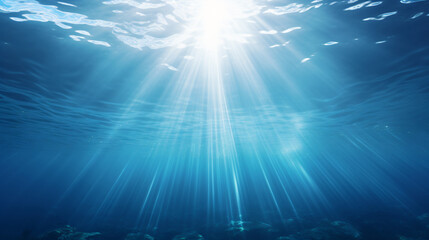 Fototapeta na wymiar Ocean underwater rays