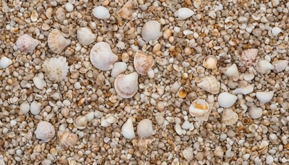 Seashells on a stones beach